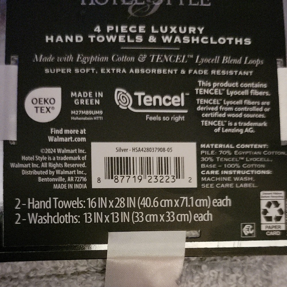 Hotel Collection Gray Hand Towels Premium Quality